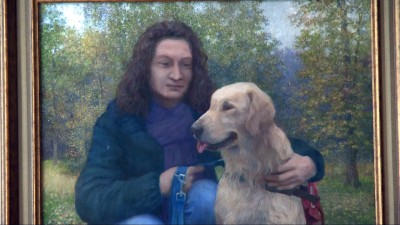 Elkelt a Rustyt és gazdáját ábrázoló festmény